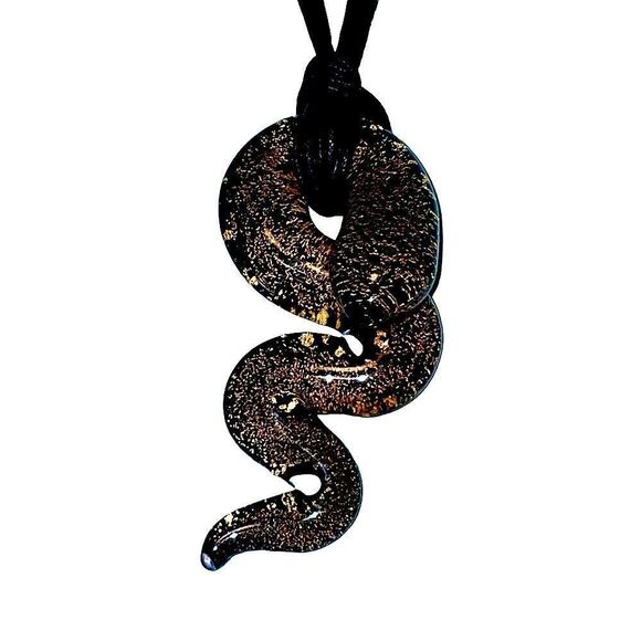 Antica Murrina hand crafted Venetian Glass serpentine pendant necklace - Picture 7 of 11